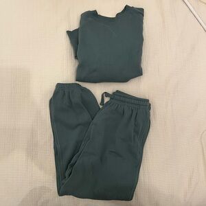 RicherPoorer Sweat Set (The Recycled Fleece Classic), Green, Size Small